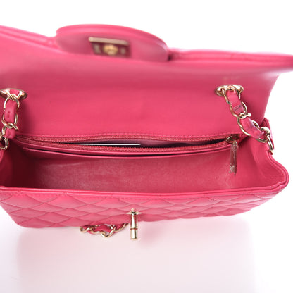 Chanel Lambskin Quilted Mini Rectangular Flap Dark Pink 9 of 11