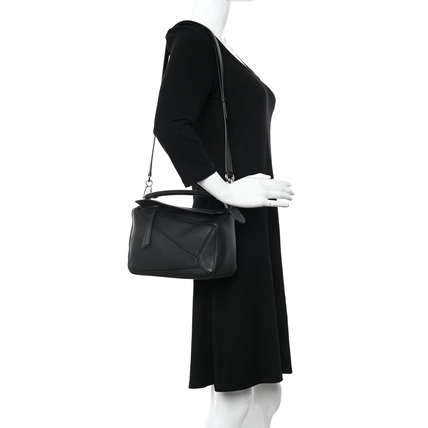 Loewe Calfskin Small Puzzle Bag Black 2 of 9