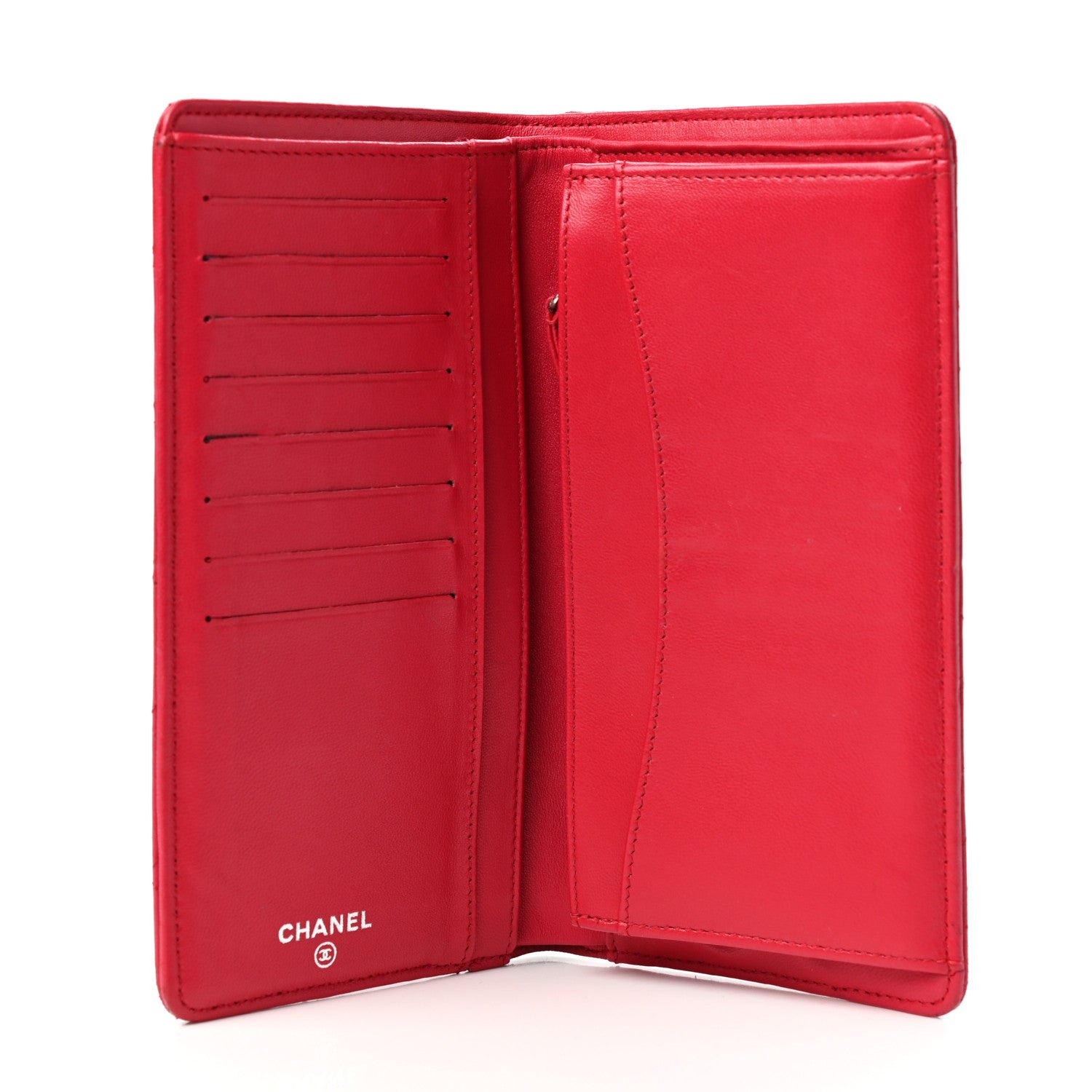 Chanel Lambskin Quilted Yen Wallet Fuchsia 5 of 9
