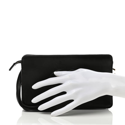 Chanel Lambskin Quilted CC Timeless Wristlet Clutch Black 2 of 8