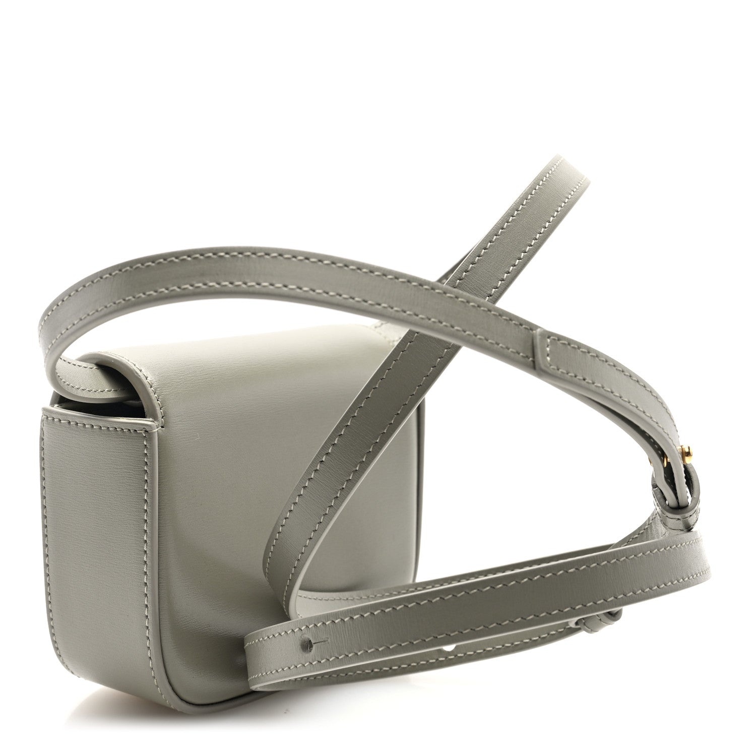Celine Shiny Calfskin Mini Triomphe Chalk 3 of 9
