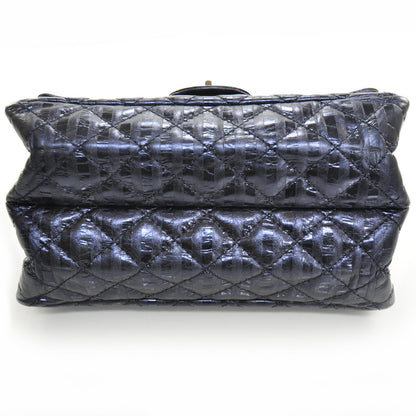 Chanel Striped Accordion Reissue Flap Metallic Blue 5 of 10