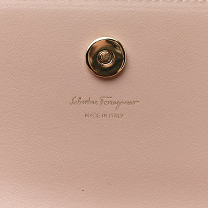 Salvatore Ferragamo Calfskin Gancini Liberty Chain Clutch Bonbon 6 of 11