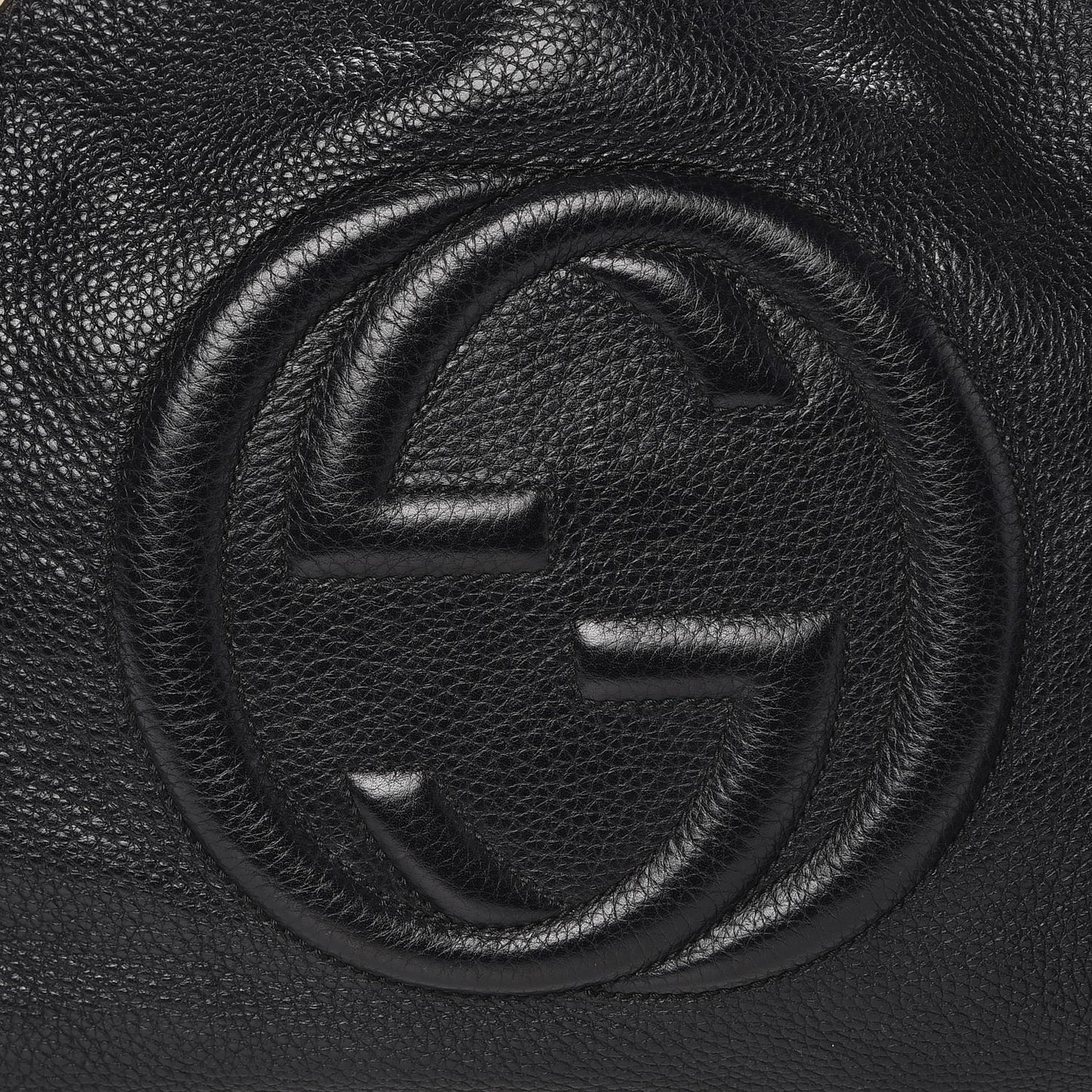 Pebbled Calfskin Medium Soho Chain Shoulder Bag Black