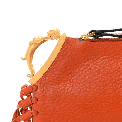 Valentino Garavani Calfskin C-Rockee Sagittarius Fringe Clutch Red 6 of 10