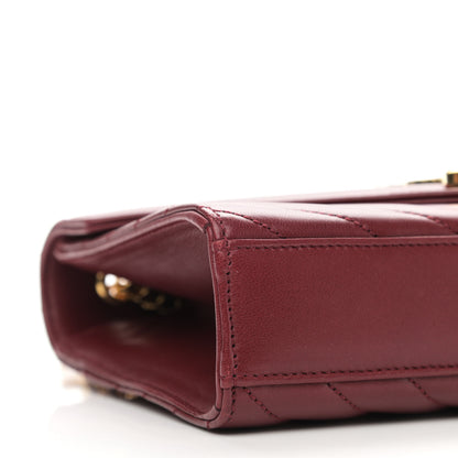 Saint Laurent Lambskin Matelasse Chevron Small Monogram Satchel Oxblood 8 of 9