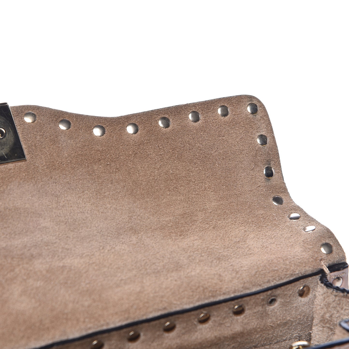 Pebbled Calfskin Small Rockstud Single Handle Flap Bag Poudre