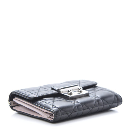 Christian Dior Lambskin Cannage Miss Dior Explorateur Compact Wallet Black 4 of 13