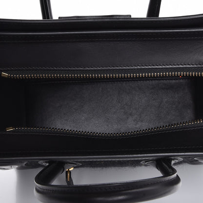 Celine Smooth Calfskin Tweed Micro Luggage Black 6 of 8