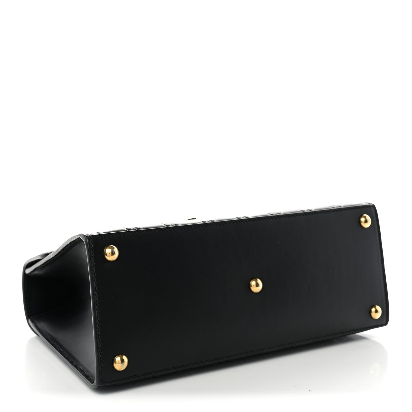 Guccissima Signature Small Padlock Top Handle Bag  Black