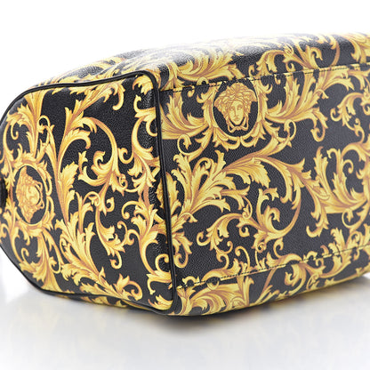 Versace Calfskin PVC Barocco Printed Bowler Black Gold 8 of 9