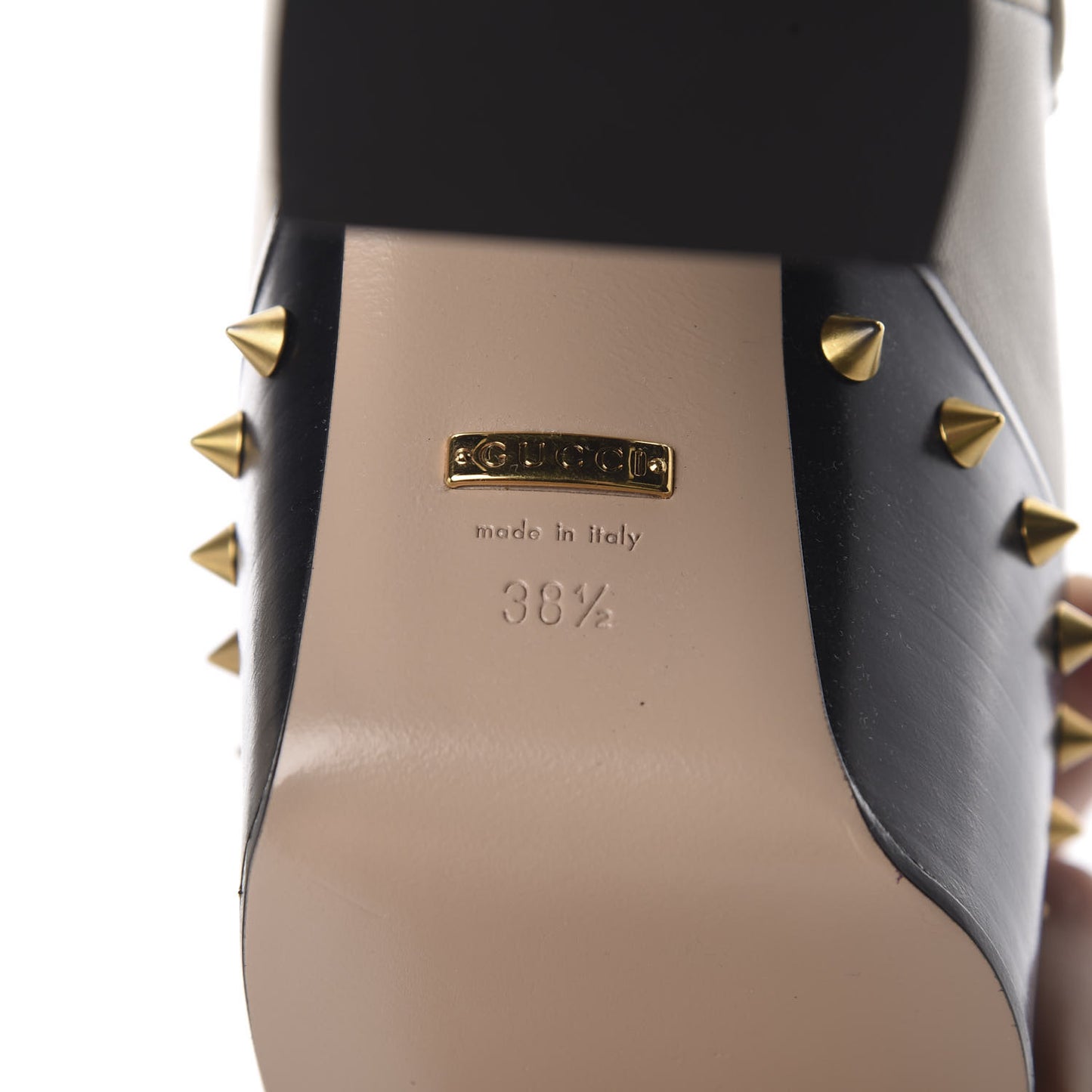Malaga Kid Pearl Studded Spiked Vegas Platform Loafer 38.5 Mystic White