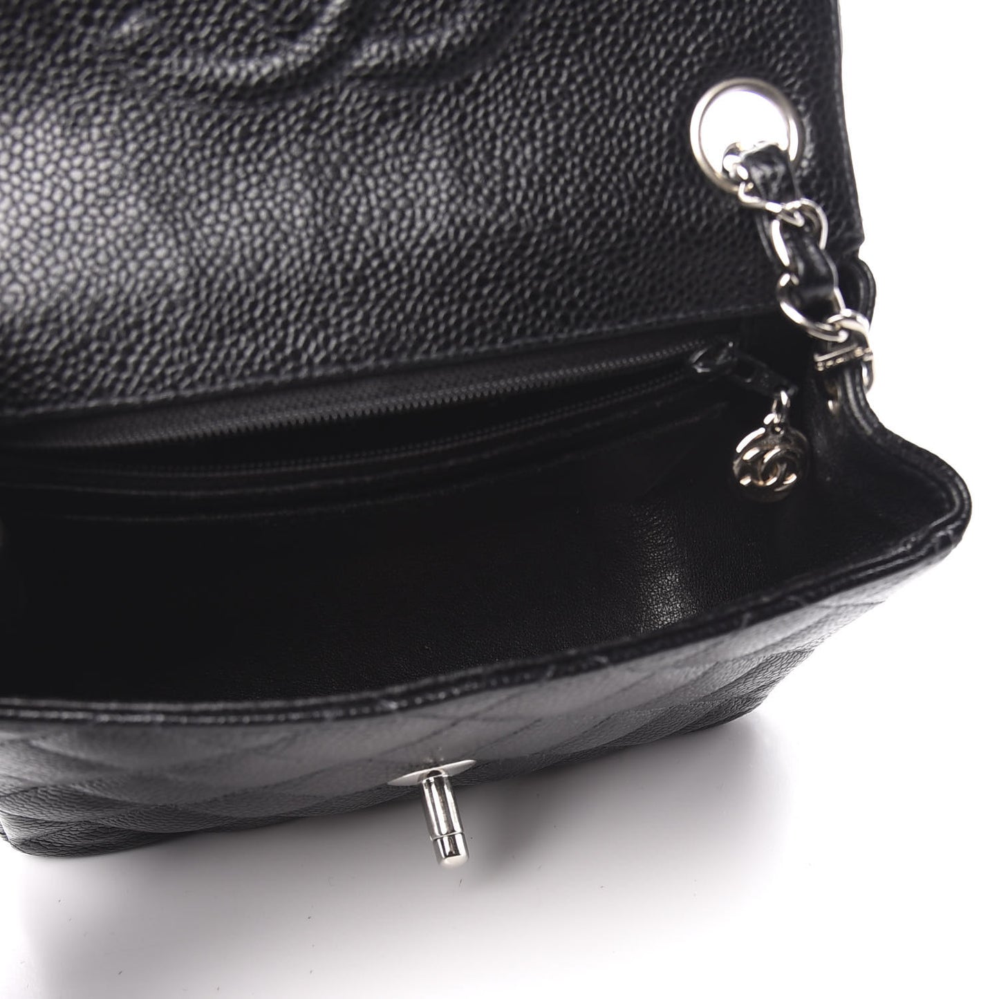 Caviar Quilted Mini Square Flap Black
