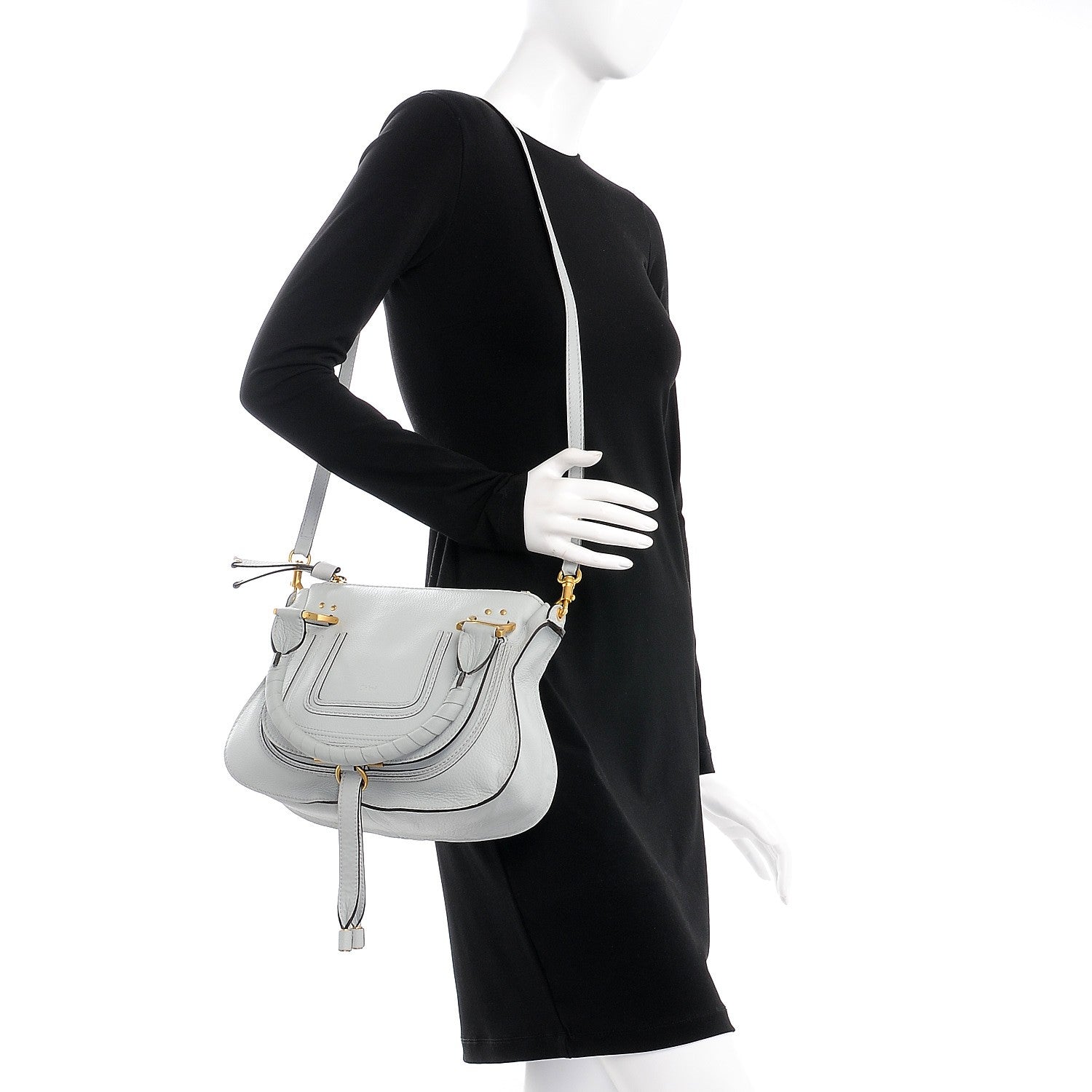 Chloe Calfskin Small Marcie Satchel Airy Grey 2 of 8