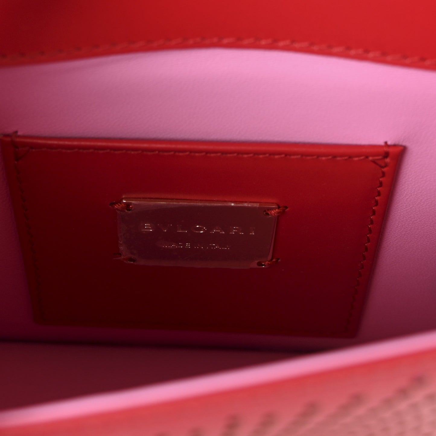 Calfskin Laser Cut Small Serpenti Forever Diamond Blast Sunshine Crossbody Bag Red Pink