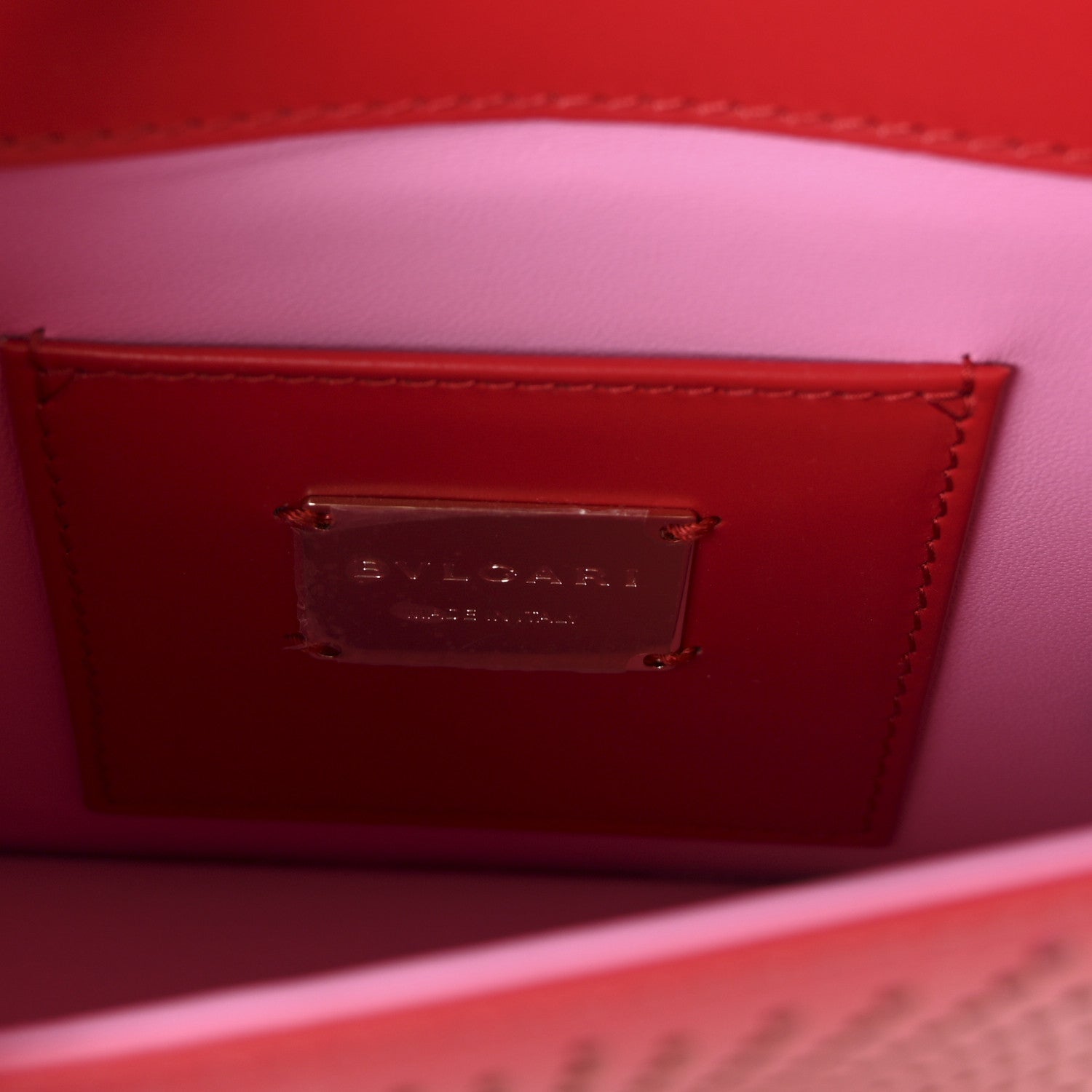 Bulgari Calfskin Laser Cut Small Serpenti Forever Diamond Blast Sunshine Crossbody Bag Red Pink 6 of 9