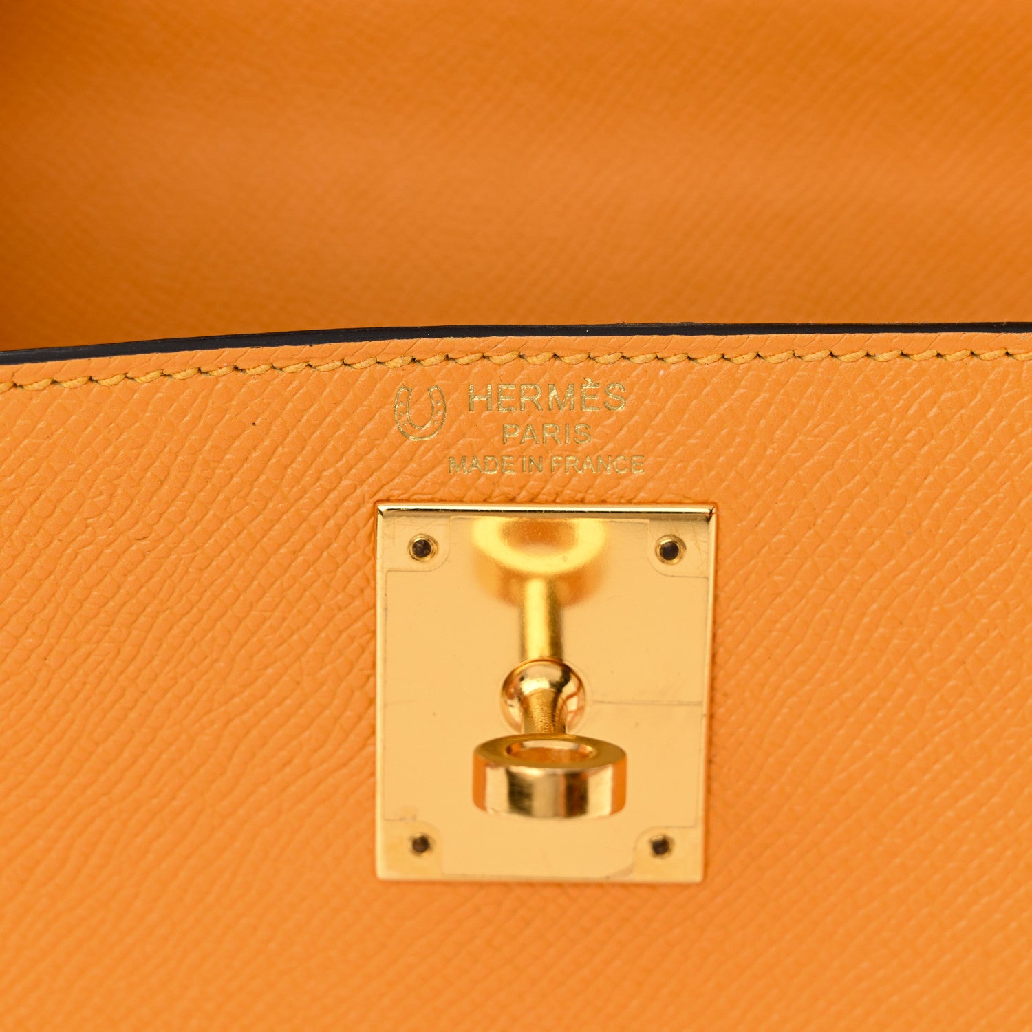 Hermes Epsom Horseshoe Kelly Sellier 28 Jaune D'or Etain 6 of 14
