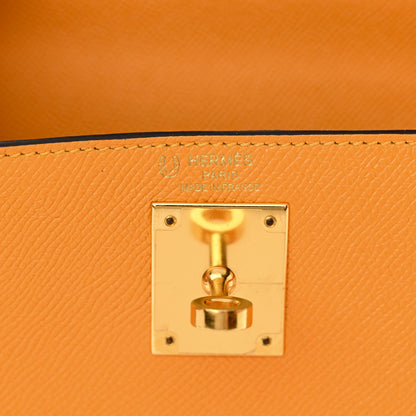 Hermes Epsom Horseshoe Kelly Sellier 28 Jaune D'or Etain 6 of 14