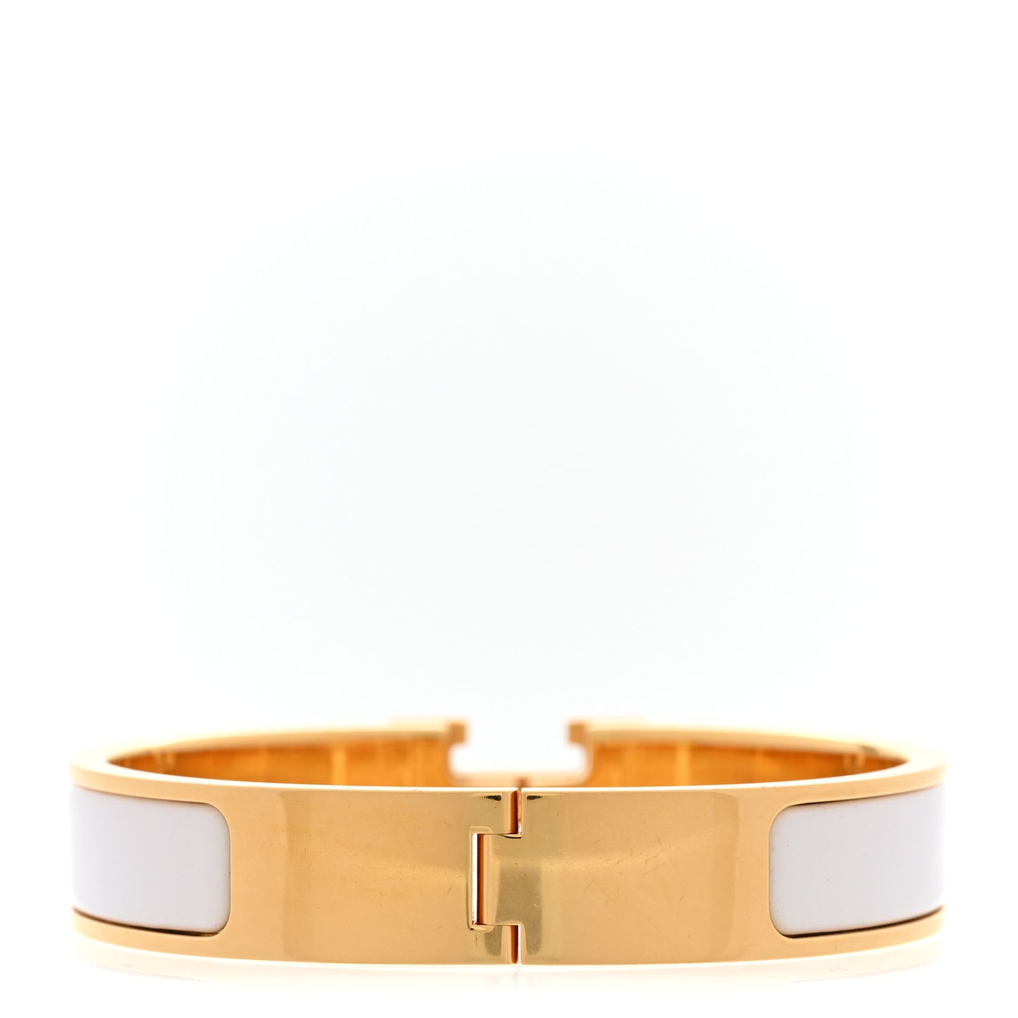 Enamel Narrow Clic Clac H Bracelet PM White