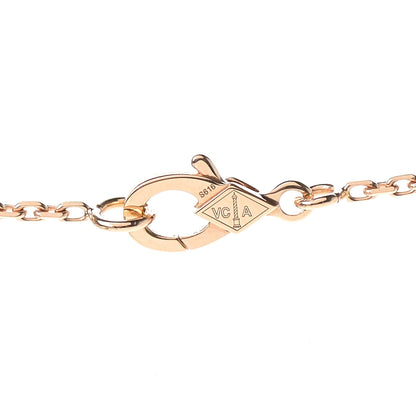 Van Cleef & Arpels 18K Rose Gold Diamond Bulls Eye Vintage Alhambra Pendant Necklace 4 of 7