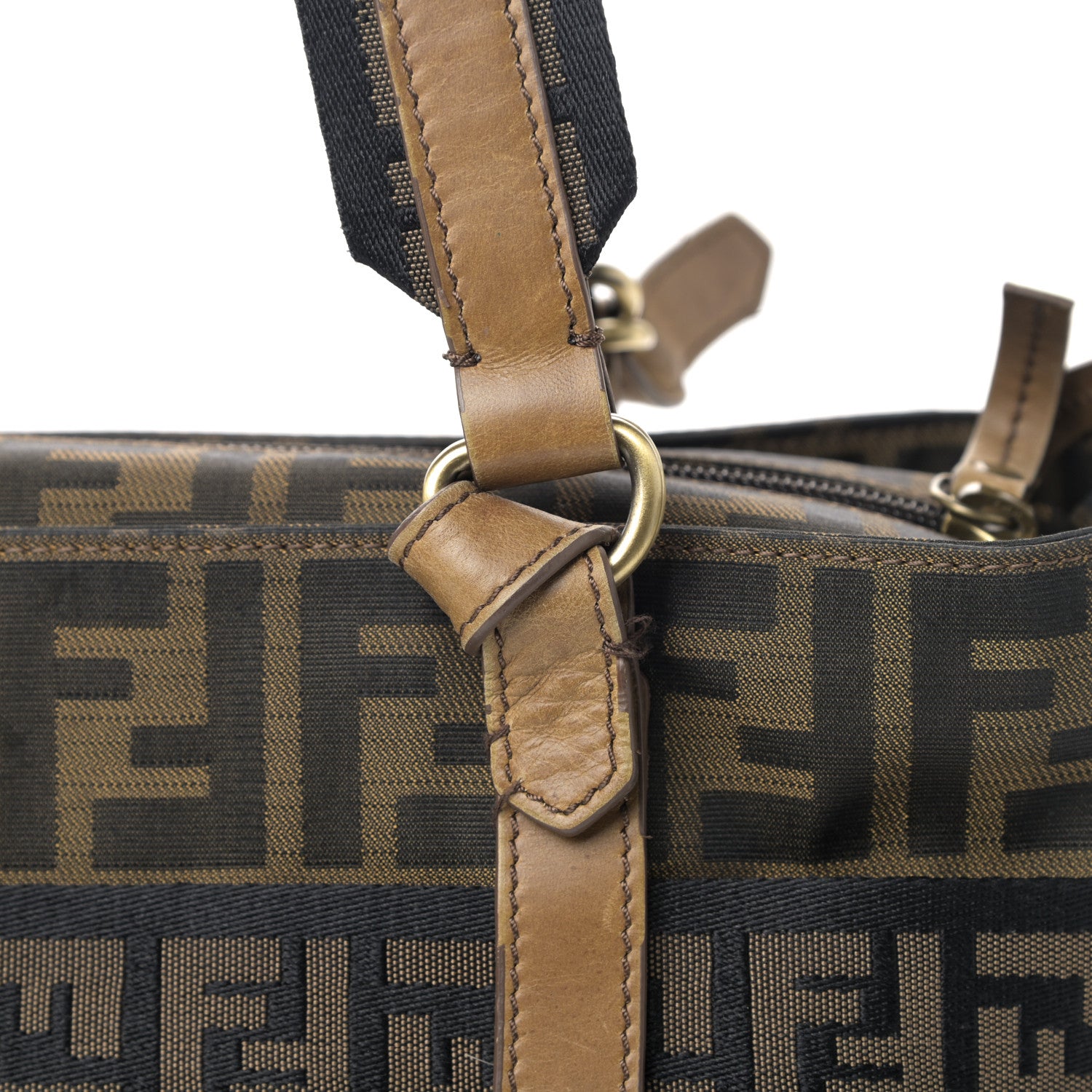Fendi Zucca FF Top Handle Shoulder Bag Tobacco 11 of 16