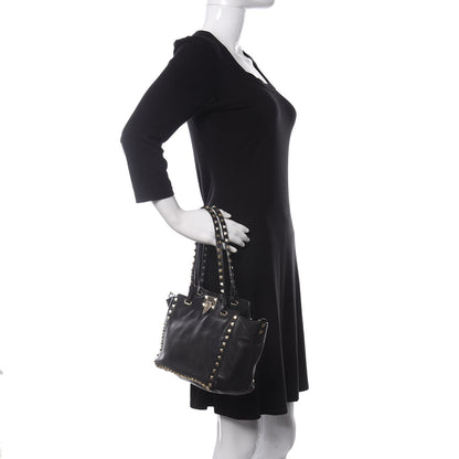 Valentino Garavani Vitello Small Rockstud Tote Black 2 of 11