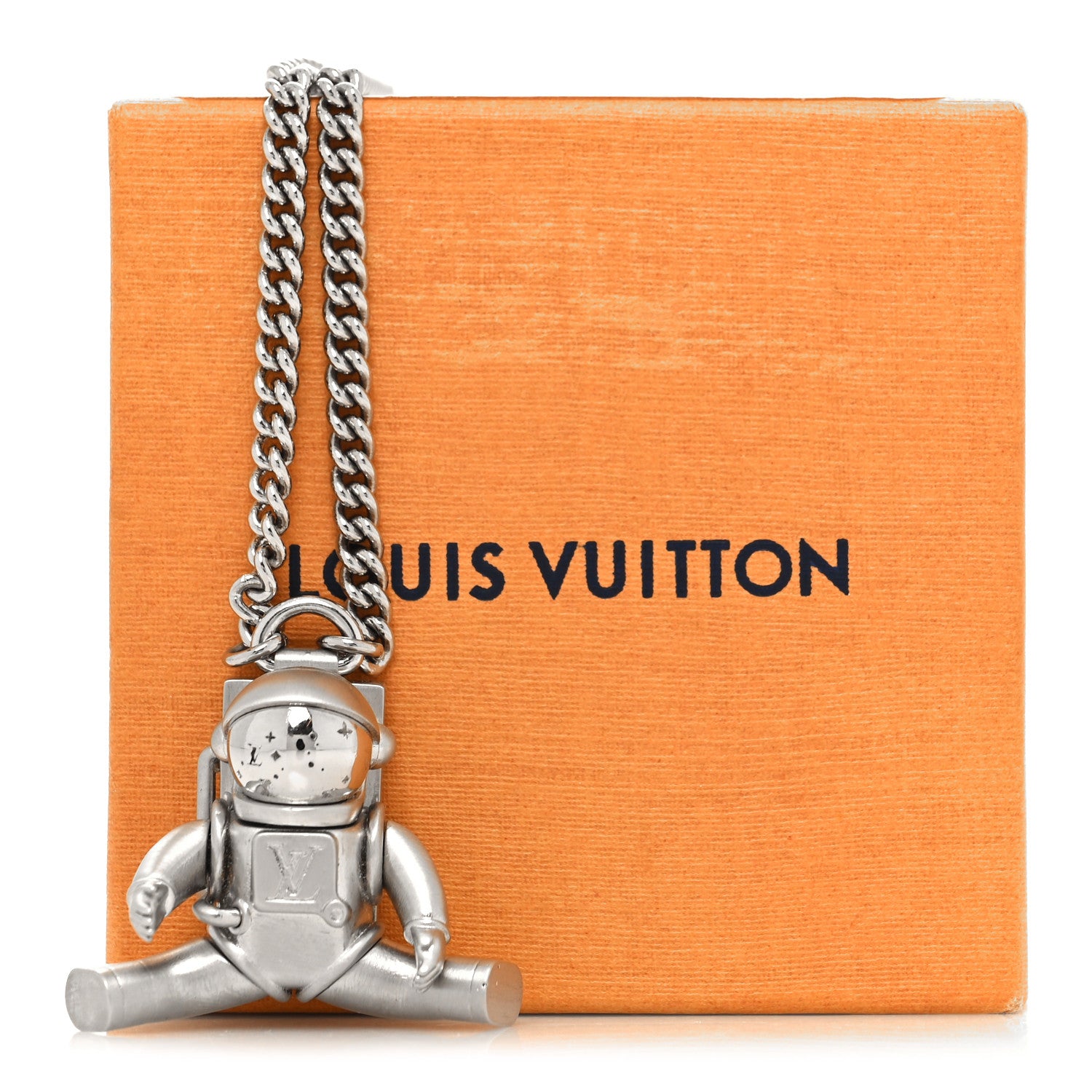 Louis Vuitton Palladium Galaxy Astronaut Necklace Silver 8 of 8