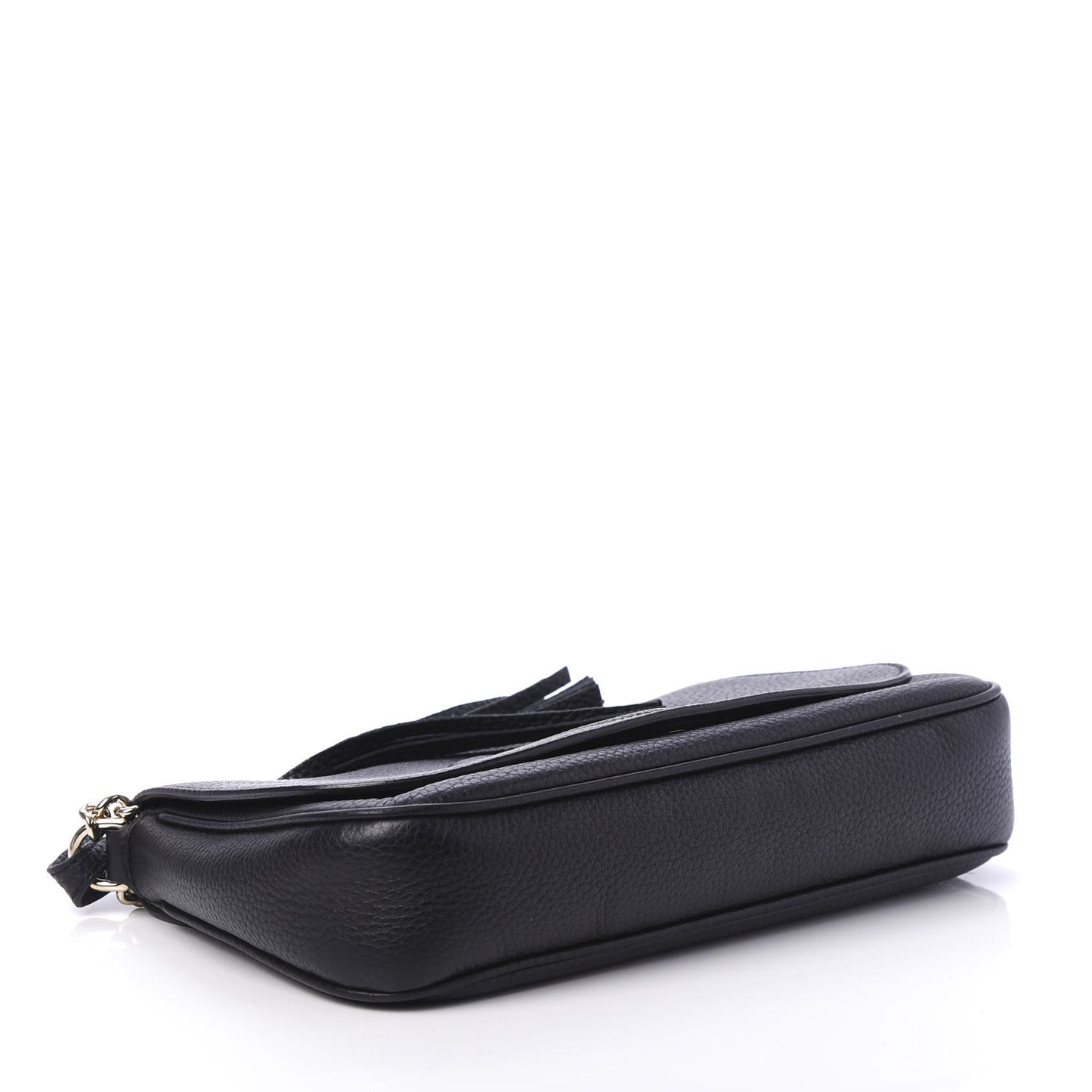 Pebbled Calfskin Medium Soho Flap Crossbody Black
