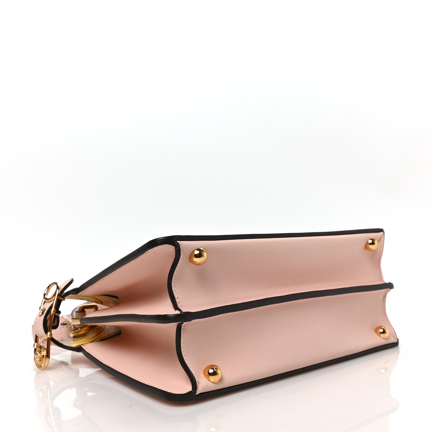 Fendi X VERSACE Vitello Seta Nappa Fendace FF Baroque Small Peekaboo I SEE U Satchel Rosa Confetto White Gold 4 of 8