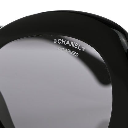 Chanel Acetate Polarized Oval CC Sunglasses 5469-B Black 7 of 8