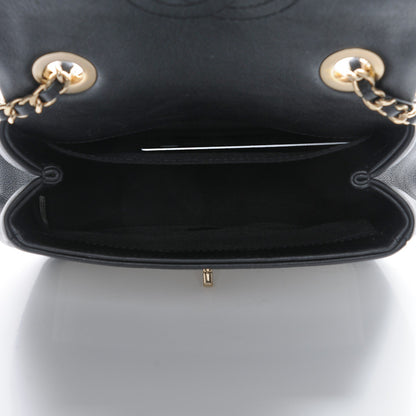Chanel Calfskin Quilted Graphic Mini Flap Bag White Black 5 of 7