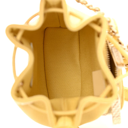 Chanel Caviar Quilted Mini CC Pocket Bucket Bag Yellow 5 of 8