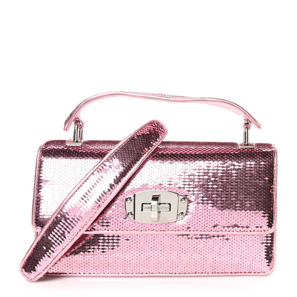 Miu Miu Paillettes Sequin Cleo Top Handle Rosa 1 of 8