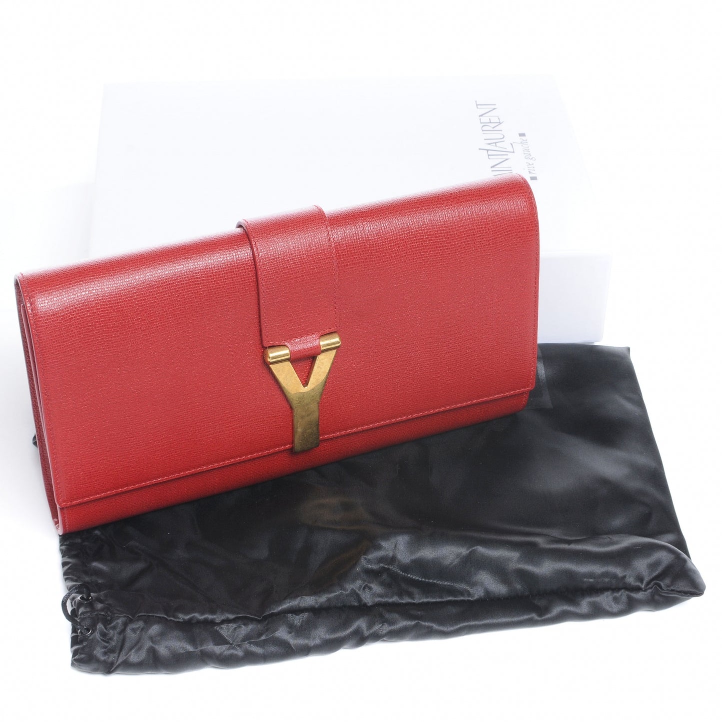 Textured Leather ChYc Clutch Red