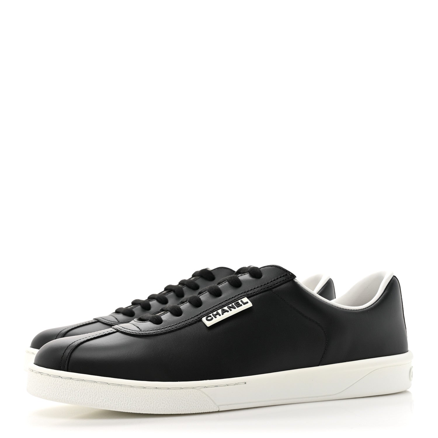 Chanel Calfskin CC Womens Sneakers 40 Black 3 of 9