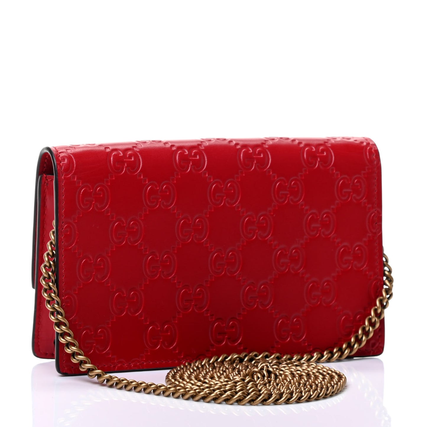 Guccissima Mini Cherry Chain Bag Hibiscus Red