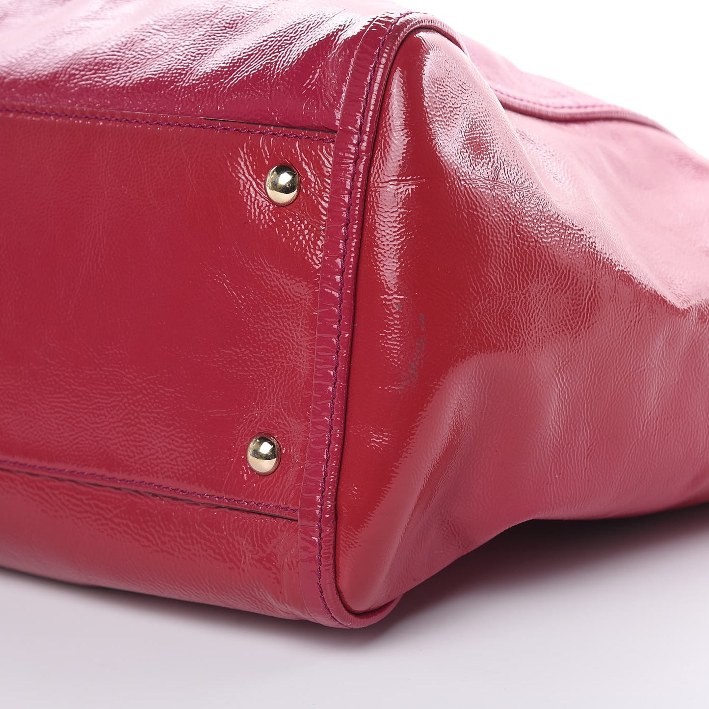 Vernice Naplack Medium Soho Shoulder Bag Bright Bouganville