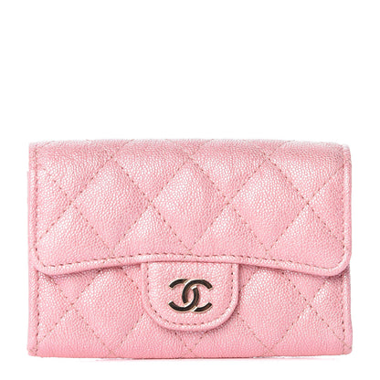 Chanel Iridescent Caviar Quilted Flap Card Holder Rose Pink 1 of 10