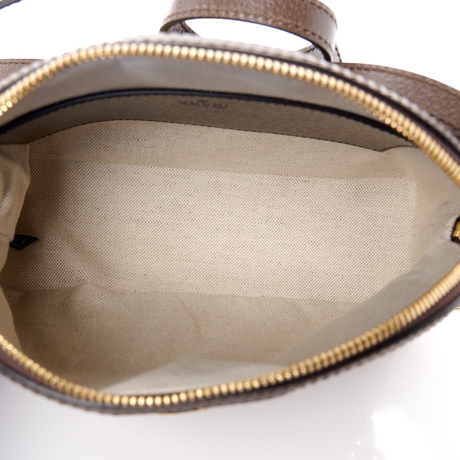 Gucci Monogram Jumbo GG Textured Dollar Calfskin Web Small Ophidia Dome Shoulder Bag Camel Ebony New Acero 5 of 11