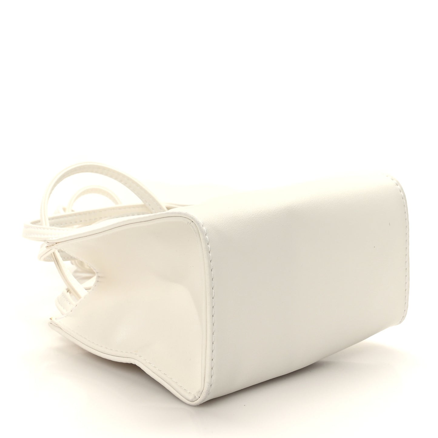 Vegan Leather Small Shopping Bag White