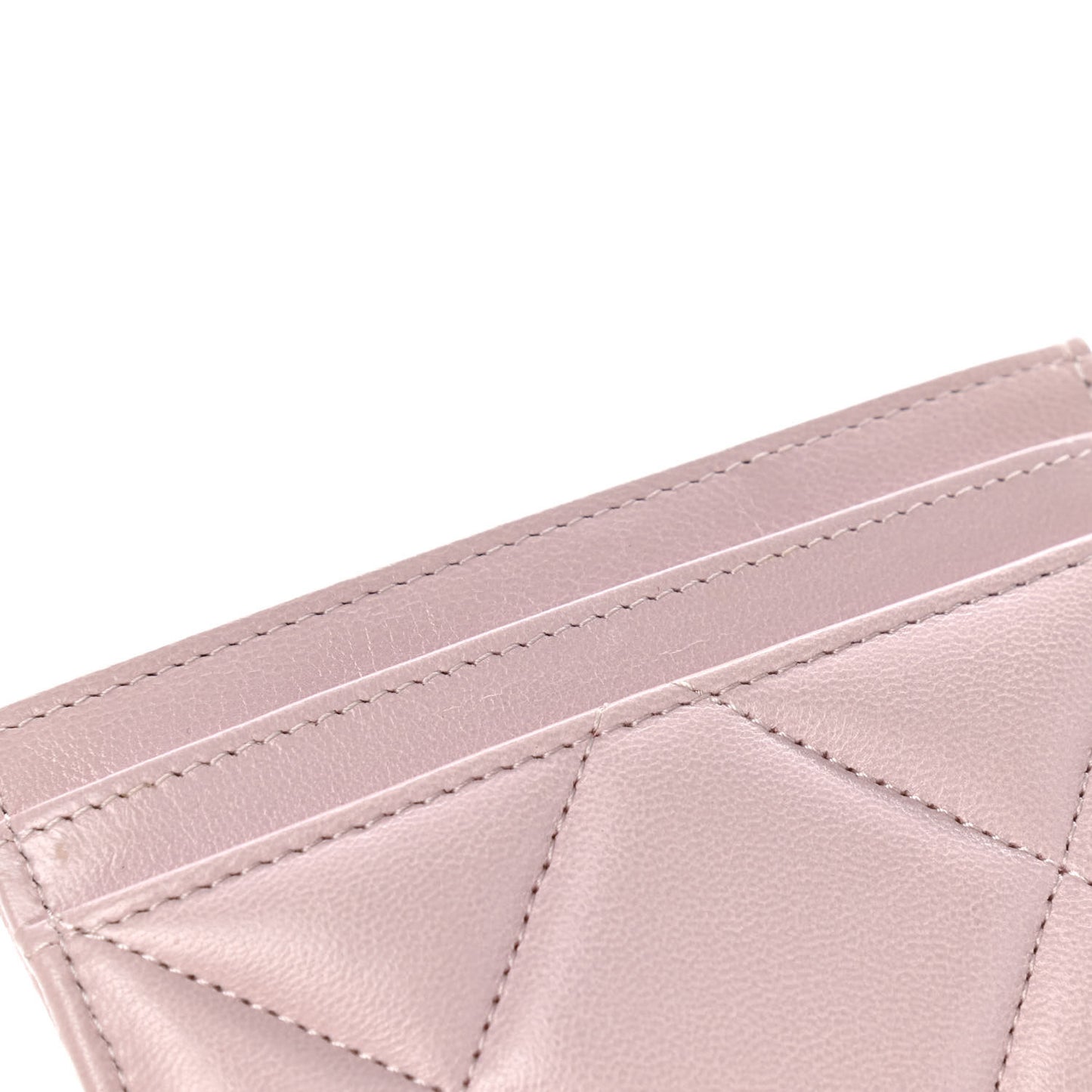 Lambskin Quilted Chanel 19 Card Holder Light Pink