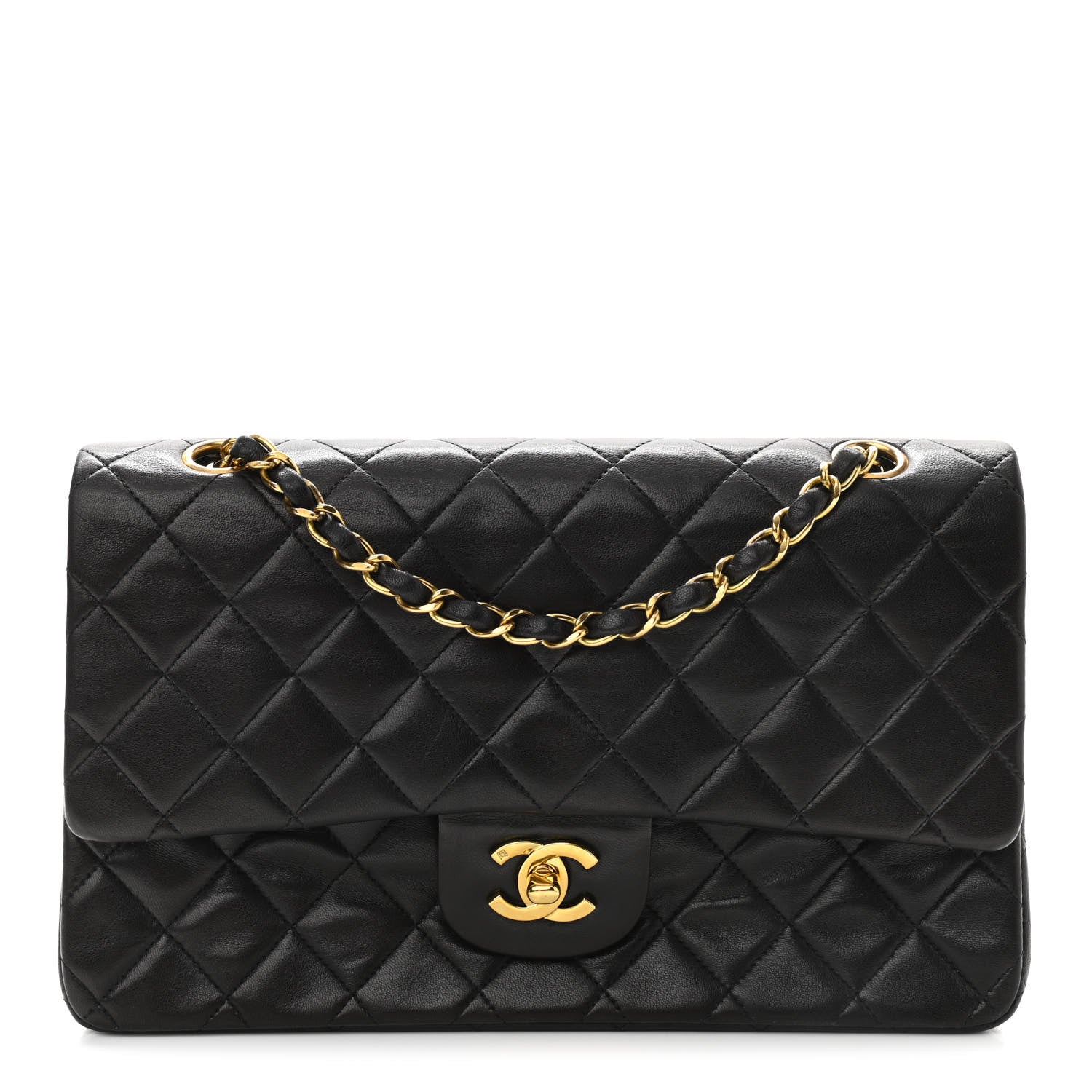 Chanel Lambskin Quilted Medium Double Flap Black 1 of 11