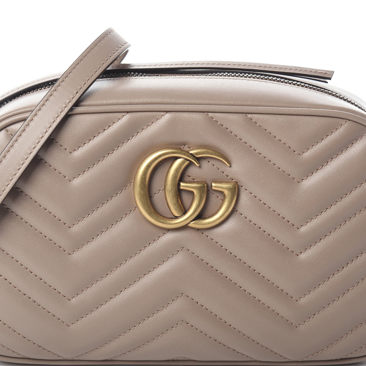 Gucci Calfskin Matelasse Small GG Marmont Chain Shoulder Bag Porcelain Rose 7 of 9