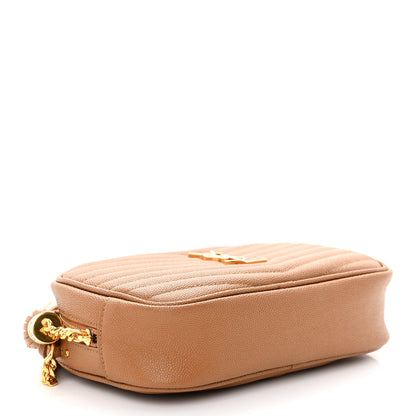 Saint Laurent Grain De Poudre Matelasse Monogram Mini Lou Camera Bag Dark Natural 4 of 9