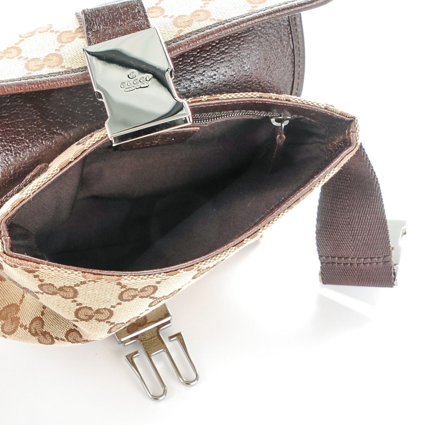 Monogram Waist Pouch Bag Dark Brown