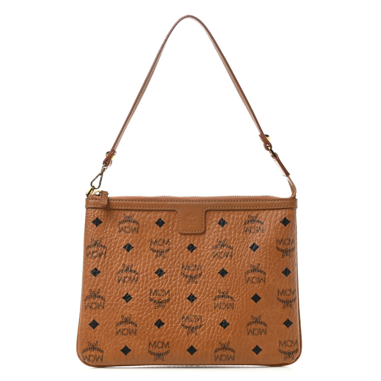 Visetos Medium Stark Wristlet Pouch Cognac