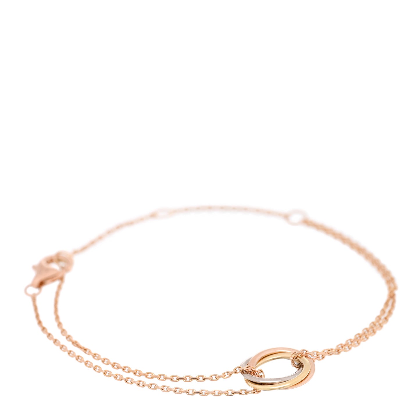 18K Pink Yellow White Gold Trinity Bracelet