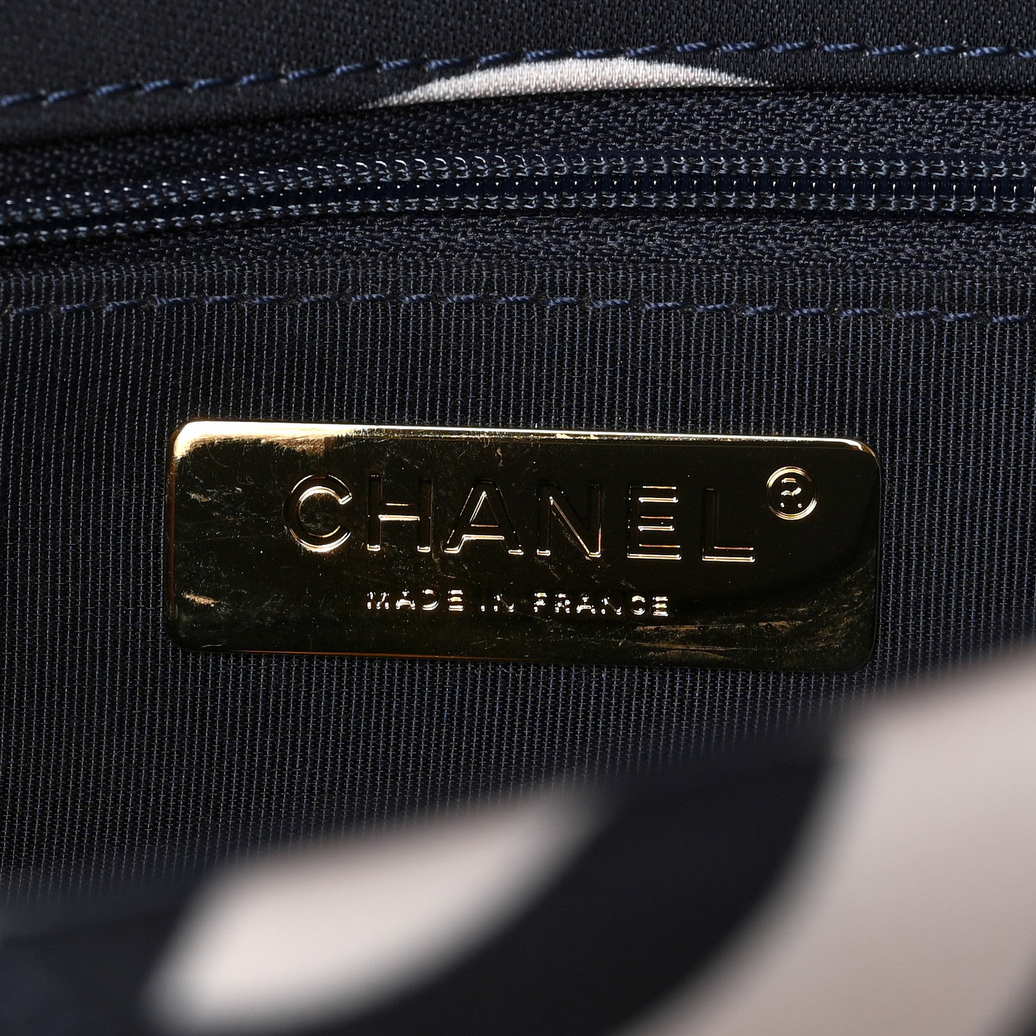 Chanel Fabric Printed Large Chanel 19 Flap Black Ecru 6 of 9