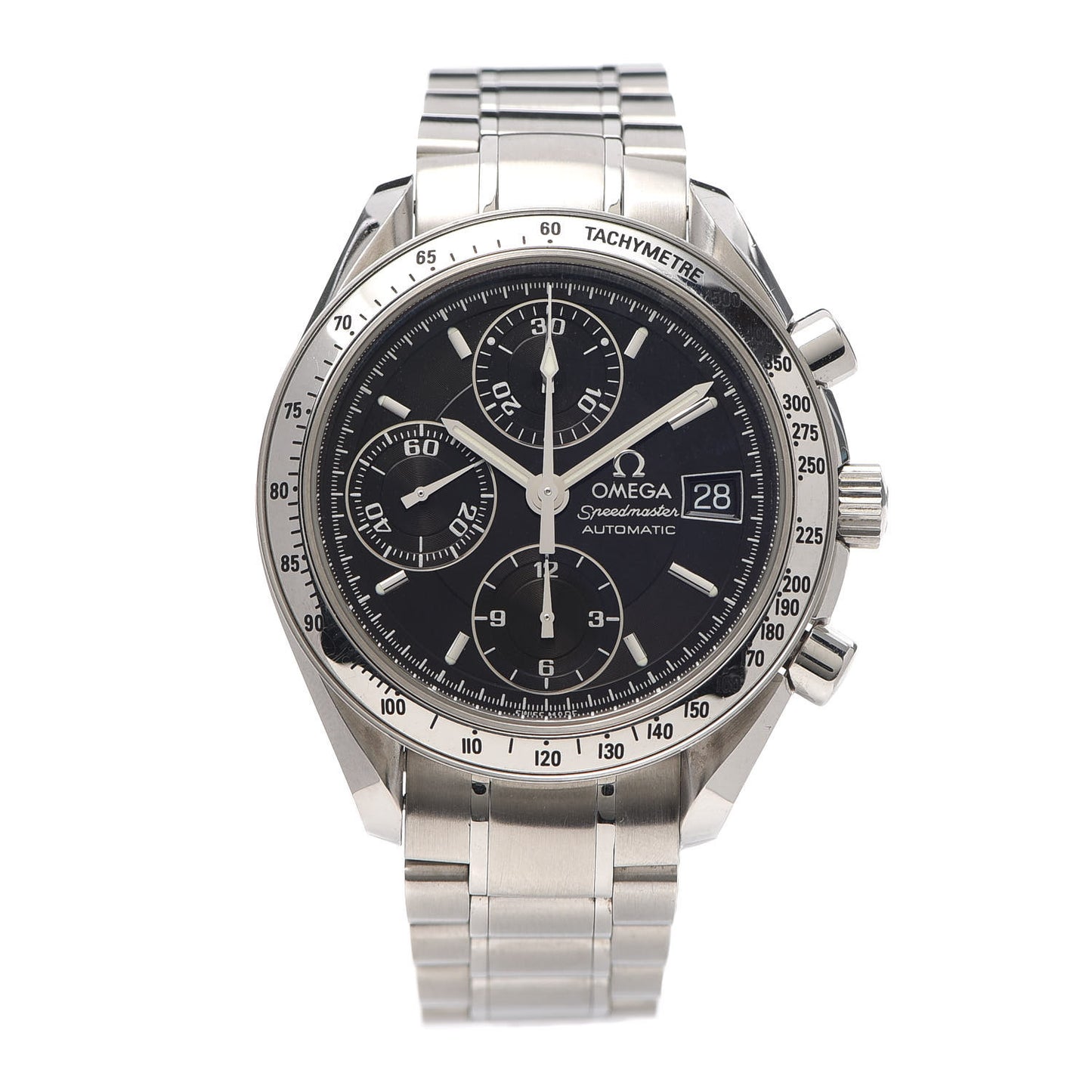 Stainless Steel 38mm Speedmaster Automatic Watch Black 3523.50