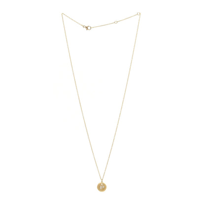 David Yurman 18K Yellow Gold Diamond Initial P Charm Necklace 3 of 4